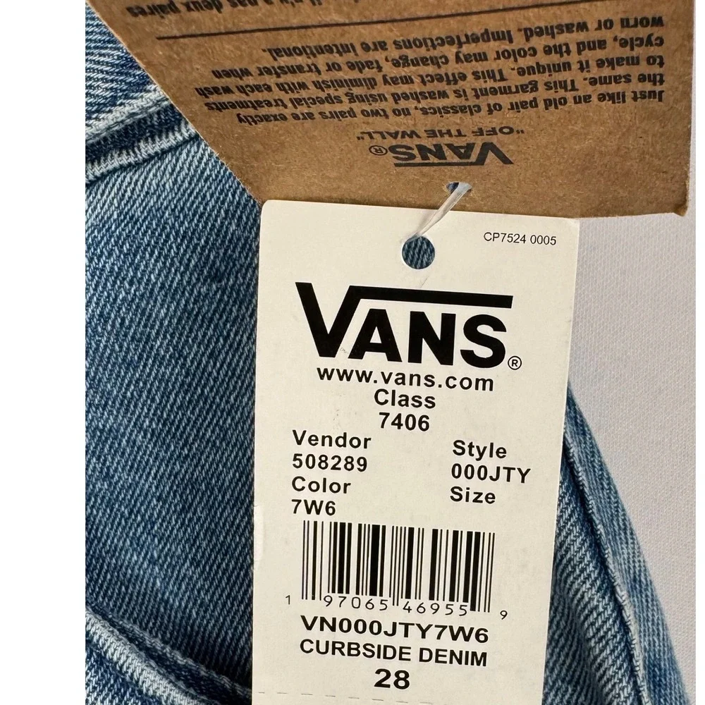 Vans Curbside jeans sz 28‎ Blue Wide Leg High Rise Carpenter Jeans